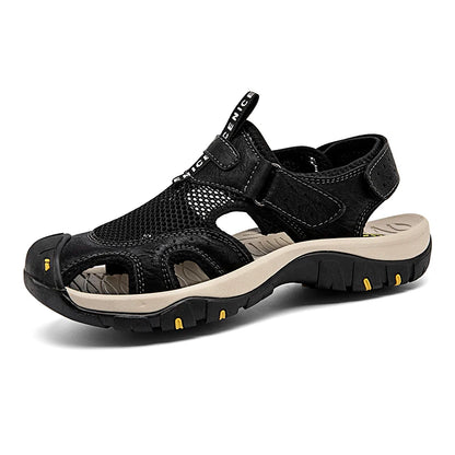 Summer Men's Sandals Breathable Mesh Upper Mens Casual Shoes Outdoor Men Leather Sandals for Men Beach Sandals Roman Mens Shoes