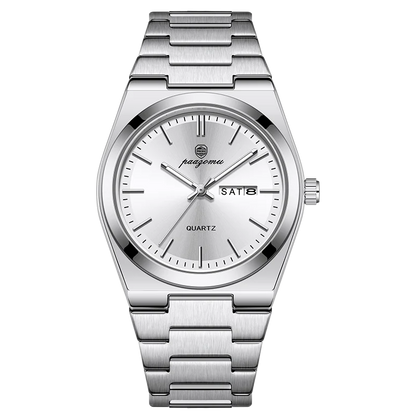 PENGAGAR Luxury Men Watch Date Week Waterproof Luminous Stainless Steel Watch For Man Casual Quartz Men's Watches Male Sport+Box