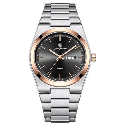 PENGAGAR Luxury Men Watch Date Week Waterproof Luminous Stainless Steel Watch For Man Casual Quartz Men's Watches Male Sport+Box