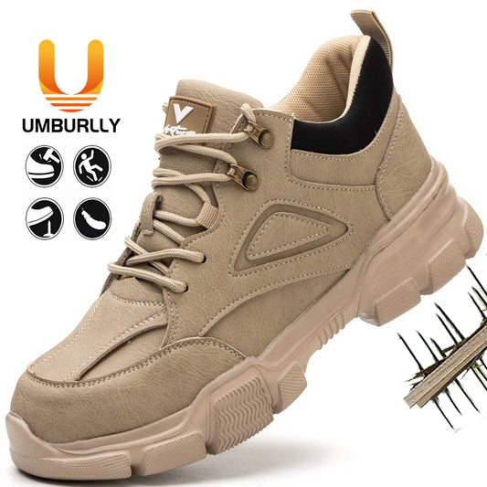 Steel Toe Safety Shoes Men, Anti-Puncture Anti-Smash Non Slip Industrial Work Boots Lightweight Breathable Protective Shoes