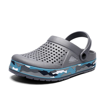 Men's summer casual hole shoes non slip lightweight breathable Two wearing men's sandals fashion comfort beach shoes slippers