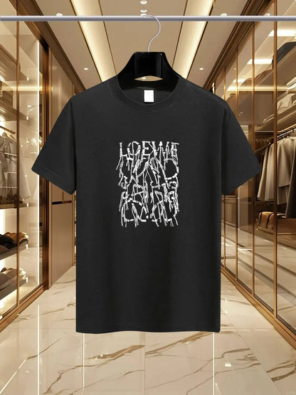 2025 Summer Luxury fashion LEW brand printed T-shirts, pure cotton round-neck casual and trendy Y2K high-end and high quality