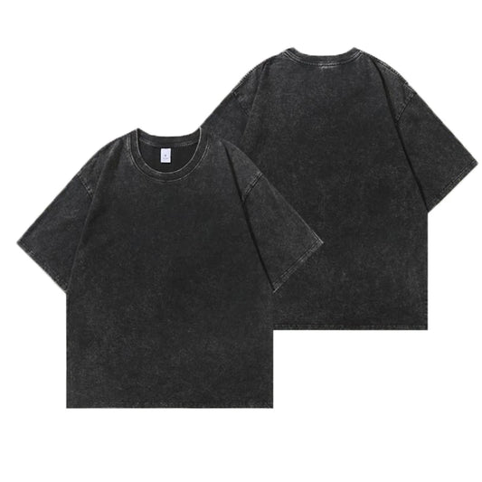 Washed Vintage T-Shirts Men's Street Hip Hop Retro Punk T Shirt Harajuku Casual 250gsm Cotton Short Sleeve Acid Wash TShirts Top