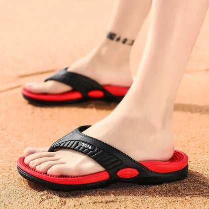 Massage Flip Flops for Men Summer Breathable Beach Shoes Sandals 46 Men Luxury Flip Flops Breathable Plus Big Size Men Slippers