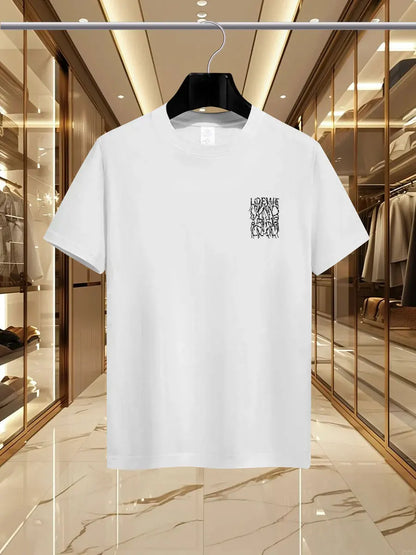 2025 Summer Luxury fashion LEW brand printed T-shirts, pure cotton round-neck casual and trendy Y2K high-end and high quality