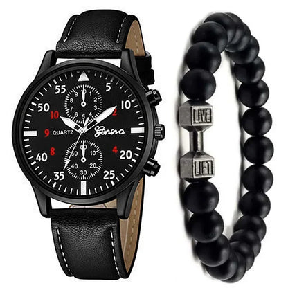 4/1pcs Men Watches Set Luxury Fashion Design Leather Watch Quartz Men Watch Clock Gift Montre Homme Relogio Masculino（no Box）