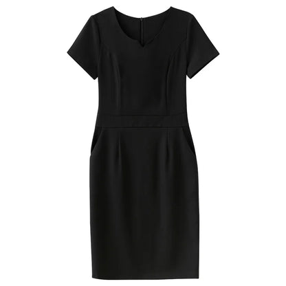 Summer Plus Size Women's Classy Fat mm Slimming Look and Flesh-Covering 100kg Work Clothes Elegant Summer Professional Dress