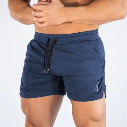 Summer thin mesh sports shorts men's breathable trend muscle fitness training three point pants running casual sports shorts