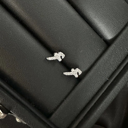 Arabic Love Letter Earrings for Women silver Plated AAA Zircon Earrings 2023 Luxury Aesthetic Jewelry Gift Wife Lover Jewelry