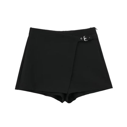 Willshela Women Fashion Solid Bandage Side Zipper Mini Skirts Shorts Vintage High Waist Female Chic Lady Shorts