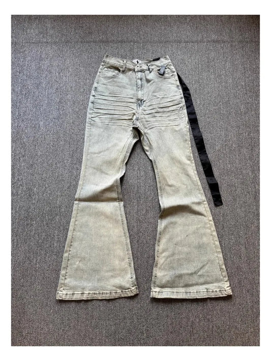 Brand New Rick Washed Blue Zipper Pocket Fit slim fit PANT Jeans Cotton Denim Pants Comfort Casual Jeans Size S M L XL #B4