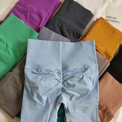 Seamless Sport Yoga High Waist Pants Leggings Sport See Through Yoga Gym Running Quick Dry Pants Scrunch Butt Pants