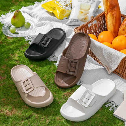 New Women's Thick Sole Flip Flops - Summer Outdoor Sandals , Lightweight EVA Beach Slides, Anti-Slip Shower Unisex Shoes