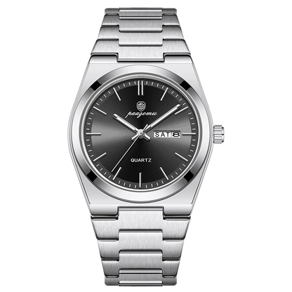 PENGAGAR Luxury Men Watch Date Week Waterproof Luminous Stainless Steel Watch For Man Casual Quartz Men's Watches Male Sport+Box