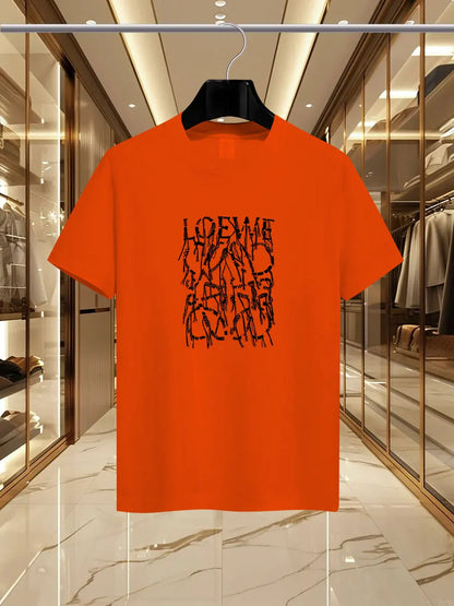 2025 Summer Luxury fashion LEW brand printed T-shirts, pure cotton round-neck casual and trendy Y2K high-end and high quality