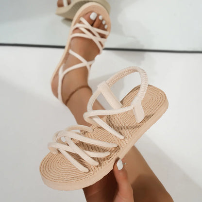 2025 New Summer Leisure Sandals For Women Flat Shoes Soft EVA Sole Light Weight Female Daily Walking Sandalias Street Footwear