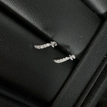 Arabic Love Letter Earrings for Women silver Plated AAA Zircon Earrings 2023 Luxury Aesthetic Jewelry Gift Wife Lover Jewelry