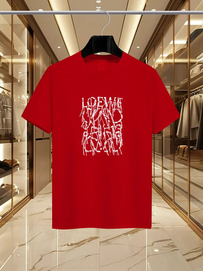 2025 Summer Luxury fashion LEW brand printed T-shirts, pure cotton round-neck casual and trendy Y2K high-end and high quality