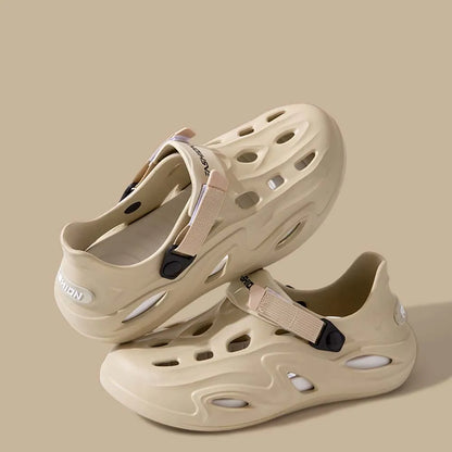 ZHIDA Men Summer Anti-slip Soft EVA Slippers Male Outdoor Hole Garden Sandals Casual Breathable Comfortable Flat Indoor Shoes