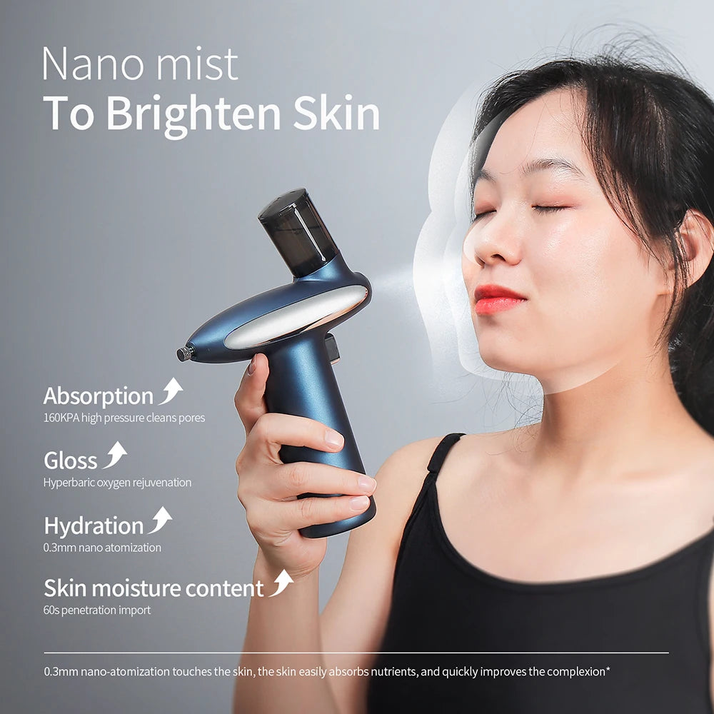 Red/Blue Photon Skin Hydrator Make Up Skin Moisturizing Nano Mist Sprayer Face Steamer Spray Airbrush Water Oxygen Injection